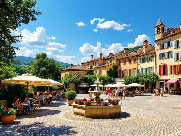 Ambiance d'été au coeur d'un village provençal