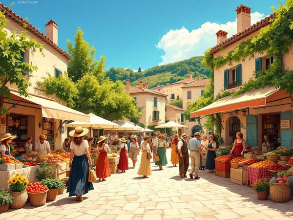 Un marché provençal typique